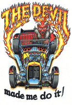 Devil Made Me Do It Darryl Makenzie Garage Man Cave Automotive Retro Met... - $29.95