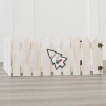 Picket Fence Christmas Tree Box Collar Skirt WHITE Wooden Holiday Home Decor - £44.38 GBP