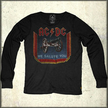 Trunk Ltd AC/DC We Salute You 1981 Concert Mens Thermal Shirt Black Small New - £30.21 GBP