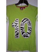 Derek Heart girl green cotton &quot;V&quot; neck short sleeve solid shirt M 10/12 ... - $133.52 MXN