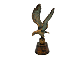 8&quot; Flying Eagle Antique Oxidised Style Engraved Brass Decorative Artifact 20cm - $32.38