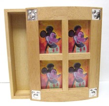 DISNEY Mickey Mouse Frame Storage Trinket Jewelry Box Wood Shadowbox Sli... - $58.65