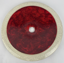 Round Tempered Glass Vessel Sink Metallic Red Modern Decor Design OD 14.5&quot; - $99.00