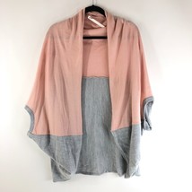 Asos Womens Poncho Sweater Oversized Open Front Colorblocked Pink Gray S... - $19.24