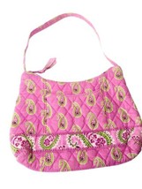 Vera Bradley Bermuda Pink Shoulder Bag Purse Quilted Paisley Retired Zip... - $12.86