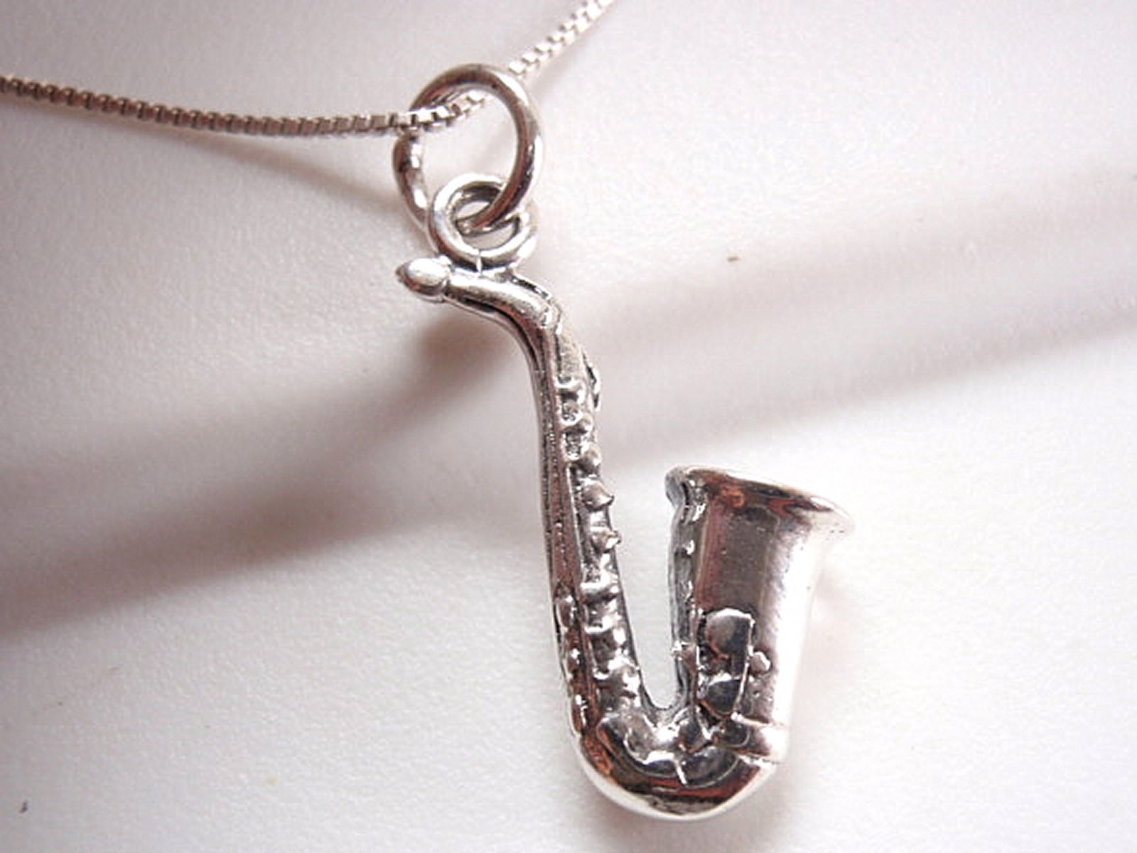 Primary image for Saxophone Plain Silver Pendant 925 Sterling Silver Corona Sun Jewelry Musician