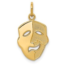 14K Yellow Gold Comedy Tragedy Drama Mask Pendant - £149.64 GBP
