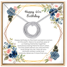 Birthday Gifts for Women Sterling Silver 60Th Birthday Necklace for Her - £46.64 GBP