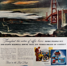 1947 Maxwell House Coffee Advertisement SF Golden Gate Bridge Vintage DWWW8 - $556.66 MXN