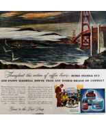 1947 Maxwell House Coffee Advertisement SF Golden Gate Bridge Vintage DWWW8 - $41.01 CAD