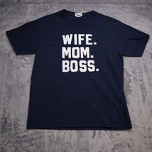 Gildan Wife Mom Boss TShirt Adult S Black Lightweight Casual 100% Cotton Womens - £8.68 GBP