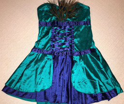 Naughty Sexy Halloween Cosplay Womens Green Short Sexy Las Vegas Peacock Dress - £16.40 GBP