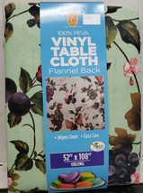 Printed Vinyl Flannel Back Tablecloth, 52&quot;x108&quot; Oblong, MIX OF FRUITS #4... - $15.83