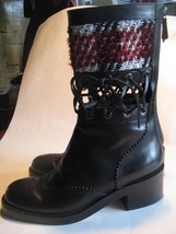 Chanel 2016 corset lace tweed runway boots 38 - $1,290.84
