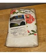 Vintage TASTEMAKER by Stevens Floral Needlepoint Roses Terry Tablecloth ... - $55.48 CAD