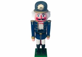 Nutcracker Police Cop vtg Christmas Holiday Figurine decor policeman 13&quot; Blue us - £46.68 GBP