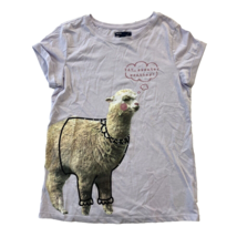 Gap Kids Girl Lama Graphic Top Long Sleeve Purple Shirt XL 12 - £6.94 GBP