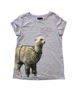 Gap Kids Girl Lama Graphic Top Long Sleeve Purple Shirt XL 12 - £6.96 GBP