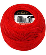 DMC Cotton PERLE Balls Size  8 &amp; 12 (2)RED &amp; (1)WHITE  (1)ECRU COLS 666 ... - £5.25 GBP