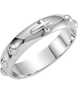 5mm ROSARY RING REAL SOLID .925 STERLING SILVER SIZE 10 - $134.43 CAD