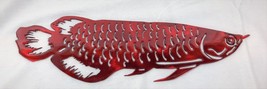 Arowana Fish - Metal Wall Art - Red 9&quot; x 30&quot; - £55.40 GBP