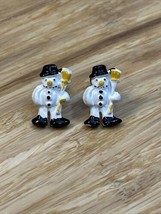 Vintage Christmas Holiday Xmas Snowman Earrings  Estate Jewelry Find KG JD - $221.43 MXN