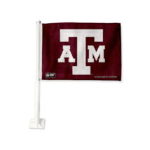 Texas A&amp;M Aggies NCAA Car Window Mount Two-Sided Logo Flag Maroon / Whit... - $18.80