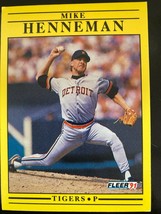 1991 Fleer Baseball Card #340 Mike Henneman - Detroit Tigers  - £3.14 GBP