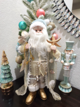 Christmas Bella Lux Beach Santa Claus Doll Figurine Tabletop Decor 18&quot; - £51.90 GBP