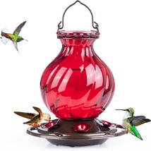  26 Ounces Glass Hummingbird Feeder Red Hummingbird Feeders fo - £32.15 GBP
