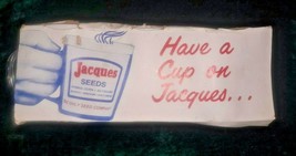 Vintage Jacques Seeds Coffee Cups Clear Plastic Advertising Farm set of ... - $32.71