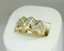 14k Yellow Gold Diamond Zig Zag Custom Ring, 1/2 ct tw Diamond, 6.2 grams - £585.01 GBP
