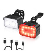 Usb Rechargeable Led Bike Front Tail Light Set Bicycle Headlight Cycling... - £25.15 GBP