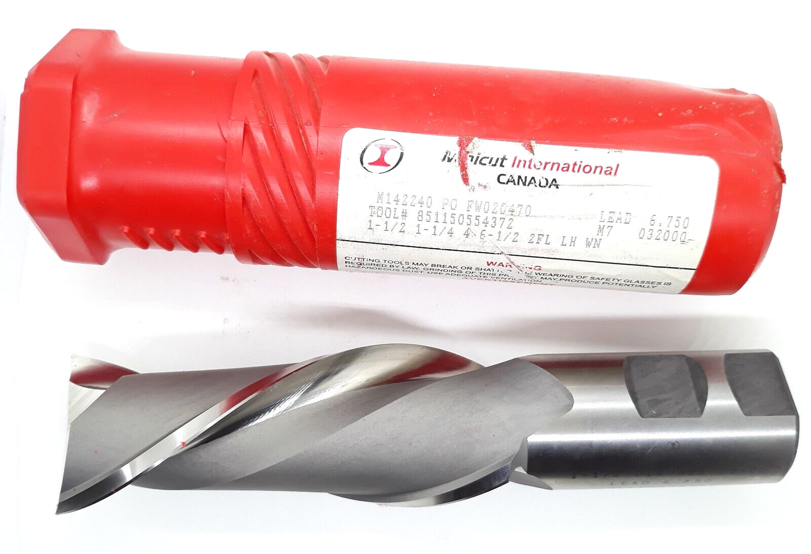 Minicut International 2 Flute HSS 1 1/2&quot; End Mill 1 1/4&quot; Shank LOC 4&quot; L.H. - $22.99