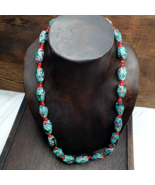 Collana vintage con filo di perle di vetro a cuore bianco veneziano mode... - €39,29 EUR