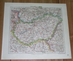 1929 Original Vintage Map Of Hungary / Budapest / Verso Map Of Paris France - £16.22 GBP