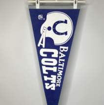 Baltimore Colts NFL Full Size 30x12 VTG Pennant Felt 2 Bar Helmet Blue w... - $24.45