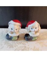 Vintage Homco No. 8903 Porcelain Christmas Cat and Dog in Boots Figurine... - $6.93