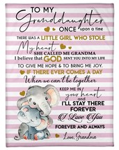 Custom Elephants Blanket Gift To My Granddaughter Grandma Fleece Sherpa Blankets - $35.84+