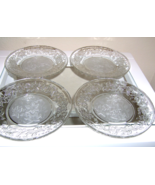 4 Princess House Fantasia 8&quot; Salad/Luncheon Plates Crystal Excellent Con... - $416.75 MXN