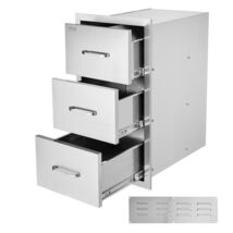 VEVOR Outdoor Kitchen Drawers 16x28.5x20.5 in Flush Mount Triple Access ... - $195.99