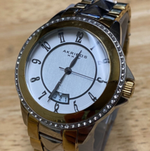 AKRIBOS XXIV Unisex 30m Dual Tone Steel Analog Quartz Watch~Date~New Battery - £22.84 GBP