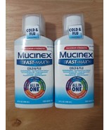 2 Mucinex Maximum Strength Fast-Max Cold &amp; Flu All-in-One 6 oz. per bottle - £15.12 GBP