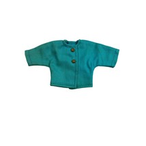 Vintage Teal/Turquoise Doll Jacket with Decorative Buttons—Small Cloth Coat - $372.61 MXN