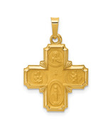 14k Polished and Satin Hollow Four-Way Medal Pendant XR1281 - $546.01 CAD