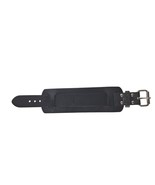 Genuine Black Leather Bracelet Punk Rock n Roll Goth Wide Wrist Belt Jew... - $17.33