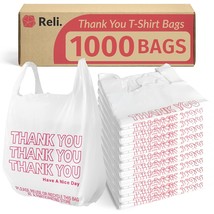 Reli. Plastic Bags Thank You 1000 Count White Grocery Bags Plastic Shopp... - £56.92 GBP