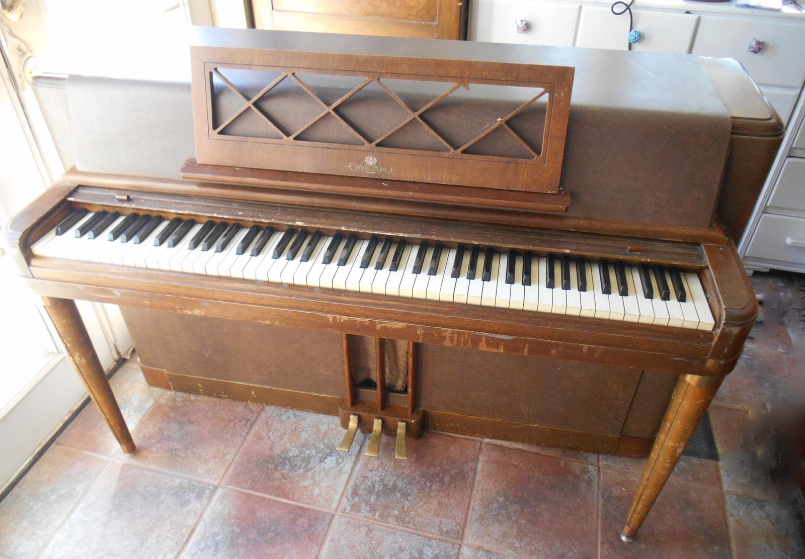 Vintage Wurlitzer Spinet Piano with leather and 50 similar items