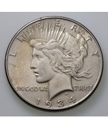 1934 Silver Peace Dollar in AU Condition, Excellent Eye Appeal, Strong L... - €77,06 EUR