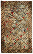 Hand made antique American Hooked rug 2&#39; x 3&#39; ( 61cm x 91cm ) 1900s 1B497 - £770.40 GBP